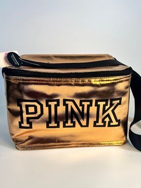 PINK by Victoria's Secret Gold Insulated Cooler Lunch Box Zippered